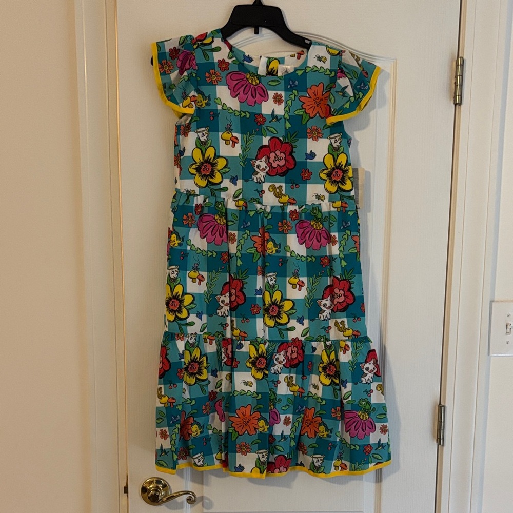 Disney Floral Kids Dress - Blue and Yellow